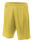 A4 9" Lined Tricot Mesh Short (N5296), Color 'Gold'